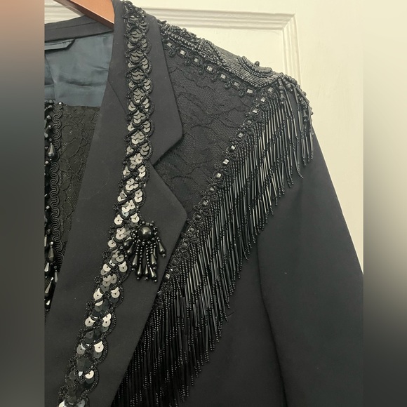 ‼️ONE OF A KIND! Pura Lana Vergine Stunning Embellished Blazer, Bustier and Jean - Picture 11 of 15